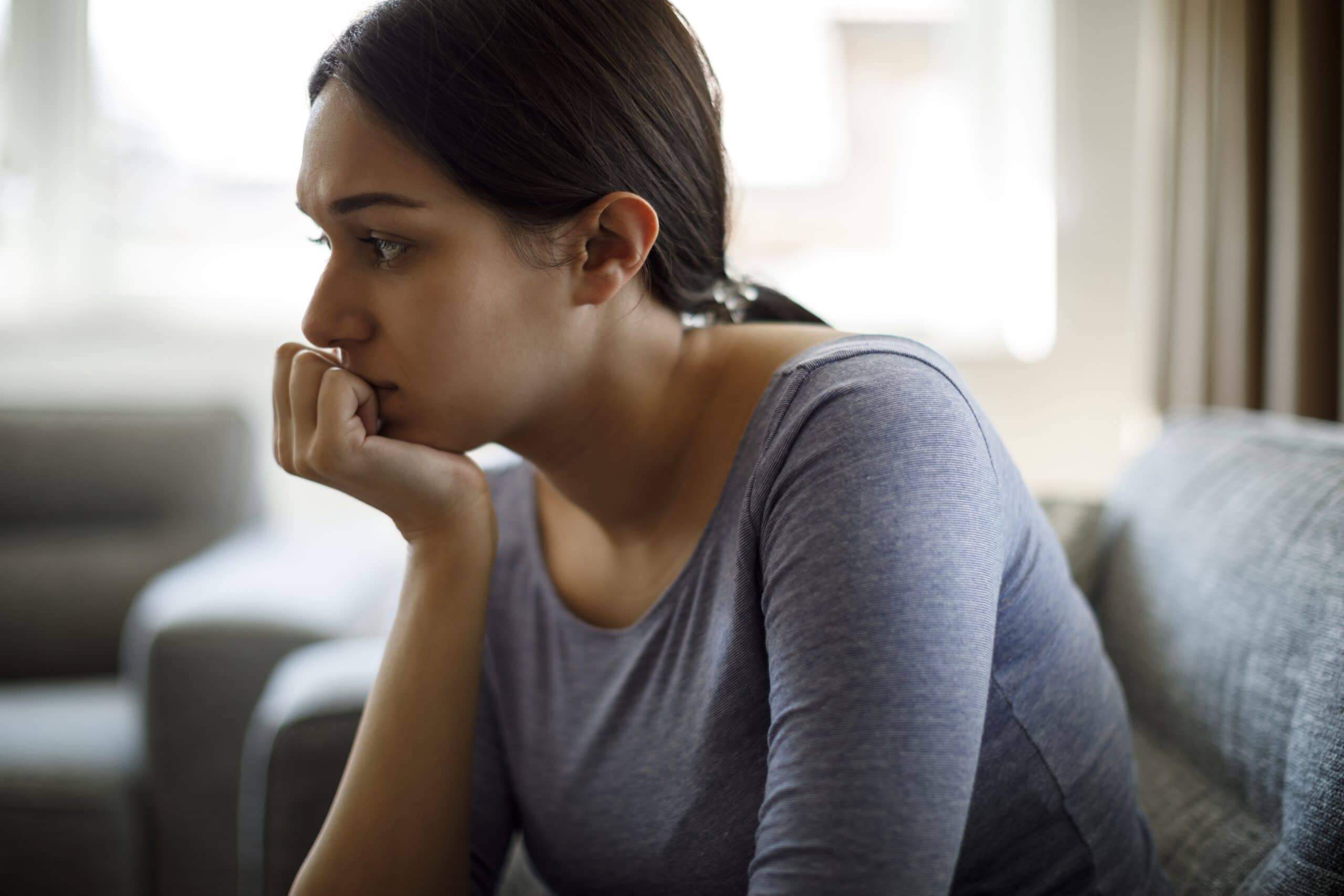 Woman struggling with post-pandemic anxiety