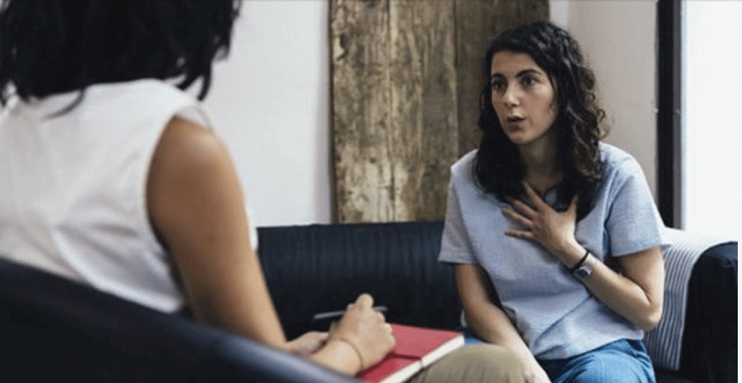 Woman in evidence-based therapy session