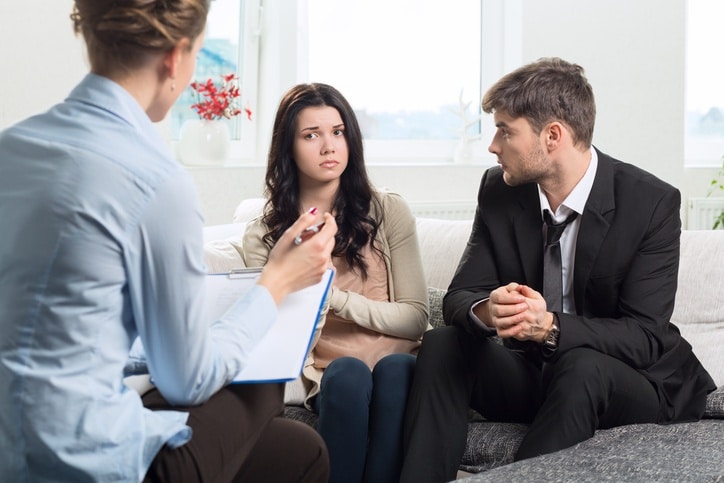 Married couple in therapy session