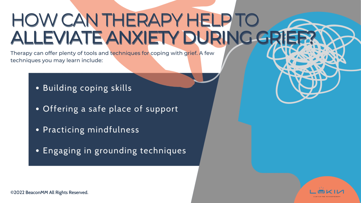 How Can Therapy Help to Alleviate Anxiety During Grief? Infographic