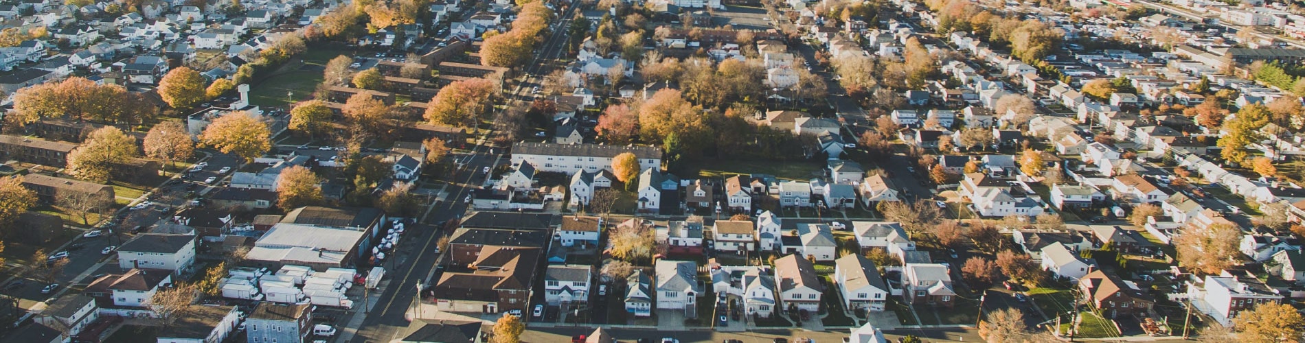 Aerial view of New Jersey neighborhood